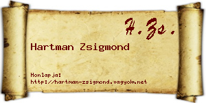 Hartman Zsigmond névjegykártya