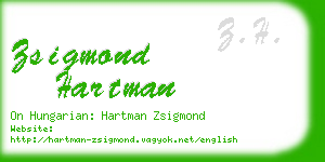 zsigmond hartman business card